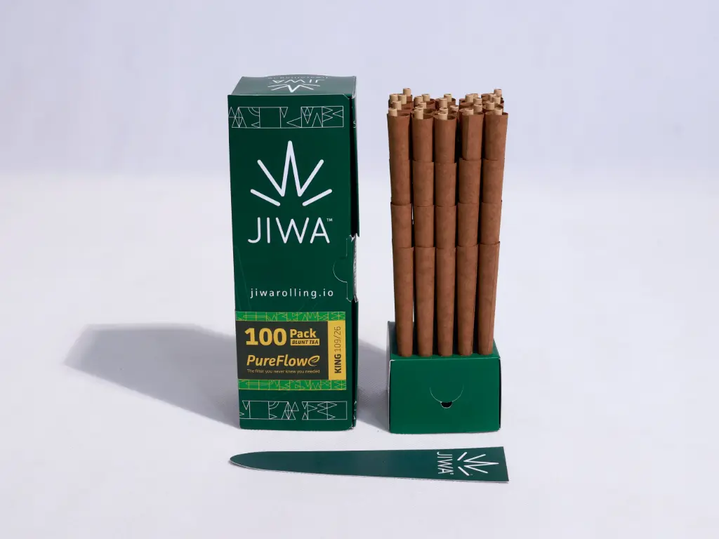 Jiwarolling - King Size Tea Leaf Blunt Cones with Pureflowe Filter 100 pack