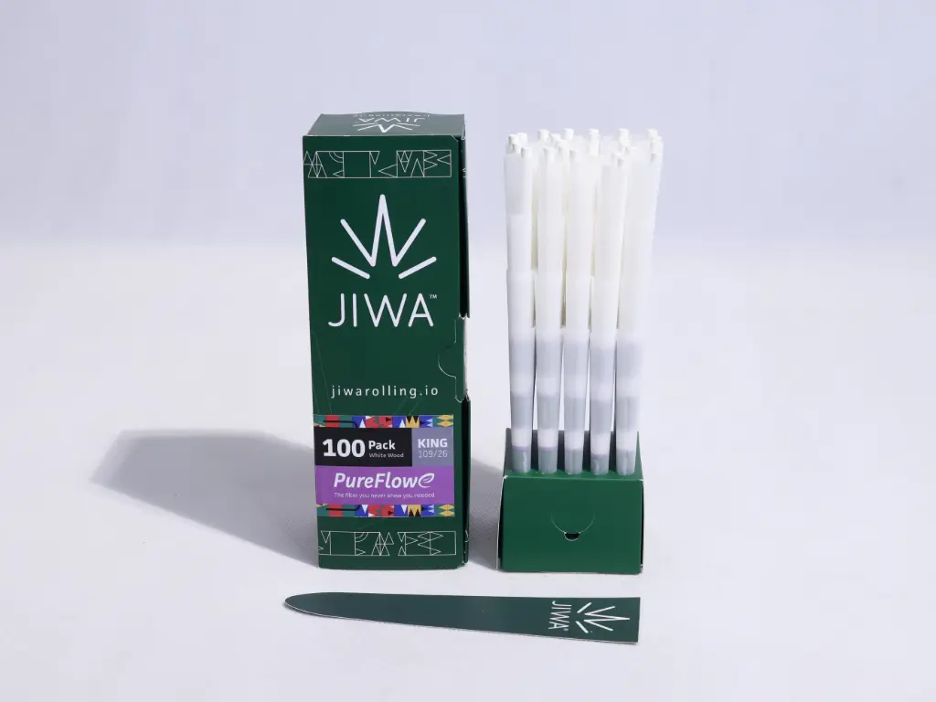 Jiwarolling - King Size Wood White Cones with Pureflowe Filter 100 pack