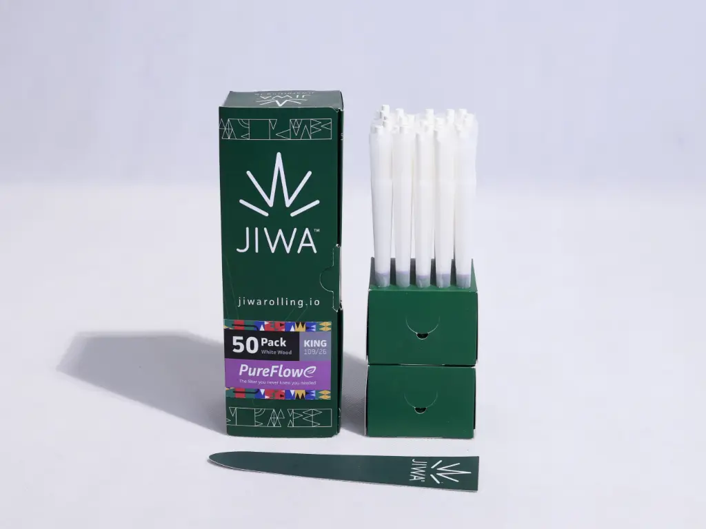 Jiwarolling - King Size Wood White Cones with Pureflowe Filter 50 pack