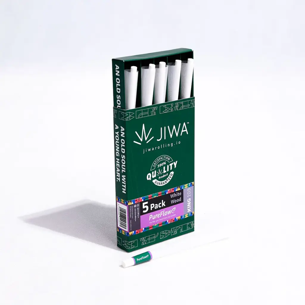 Jiwarolling - King Size Wood White Cones with Pureflowe Filter 5 Pack