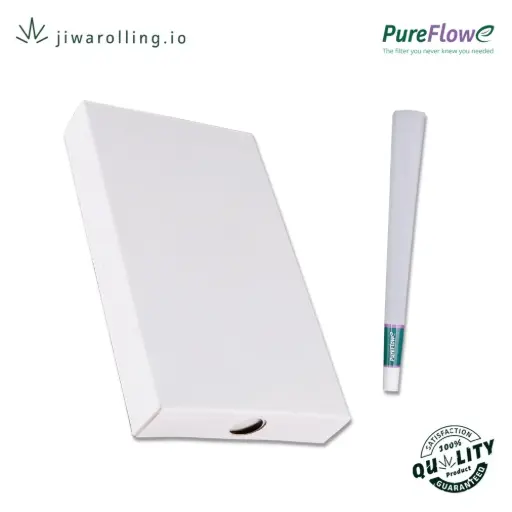 [JIWA3079] White Label - King Size Wood White Cone with Pureflowe Filter 5 Pack
