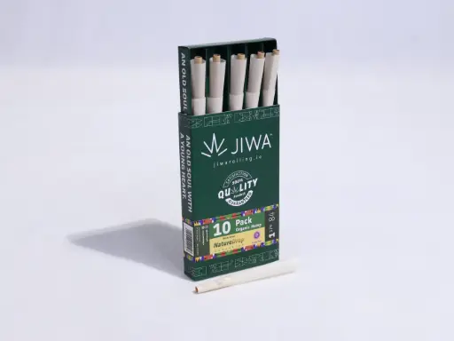 [JIWA3218] Jiwarolling - OneQ Organic Hemp Cones with NatureDrop Grape Beads 10 Pack
