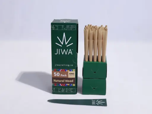 [JIWA3027] Jiwarolling - King Size Slow Burn Unbleached Preroll Paper with Jiwa M Filter 50 pack